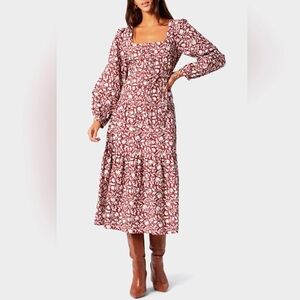 NWT JOIE ALESIA MAXI COTTON DRESS IN BROWN SIZE M